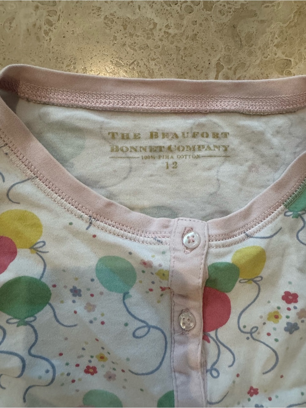 The Beaufort Bonnet Company Pastel Balloon Button-Front Pajama Top